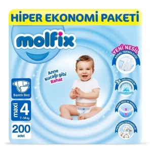 Molfix Bebek Bezi Ultra Fırsat Paketi Maxi 4 No 200lü